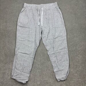 Eddie Bauer Linen Blend Stripe Ankle Pants Size M